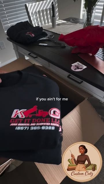 Custom business-branded hoodie for a local company