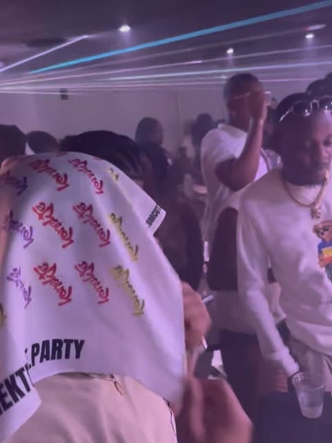 Custom party shirt worn at a live event